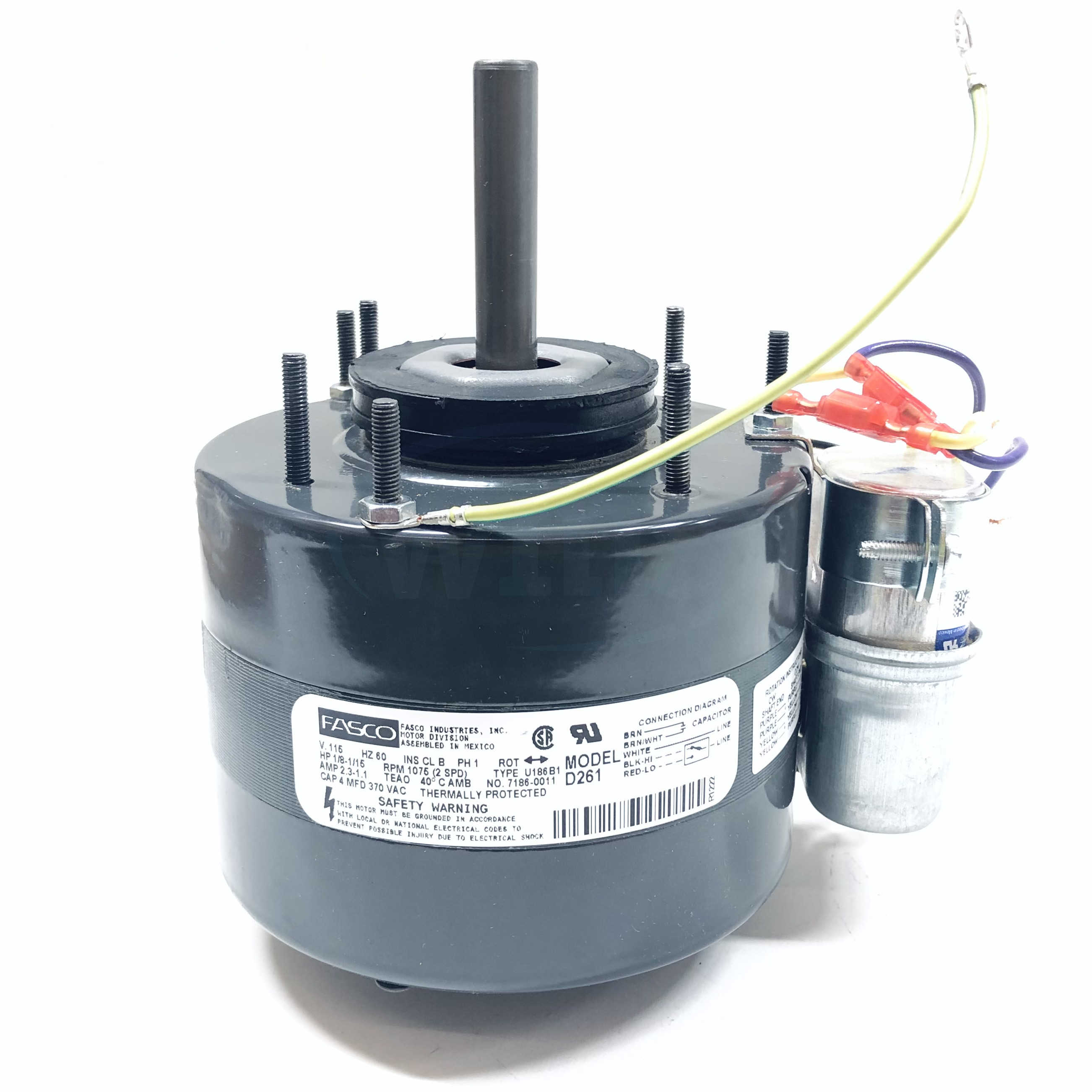D261 Fasco 1/8, 1/15HP Unit Heater Electric Motor, 5" Diameter, 1075RPM - 0