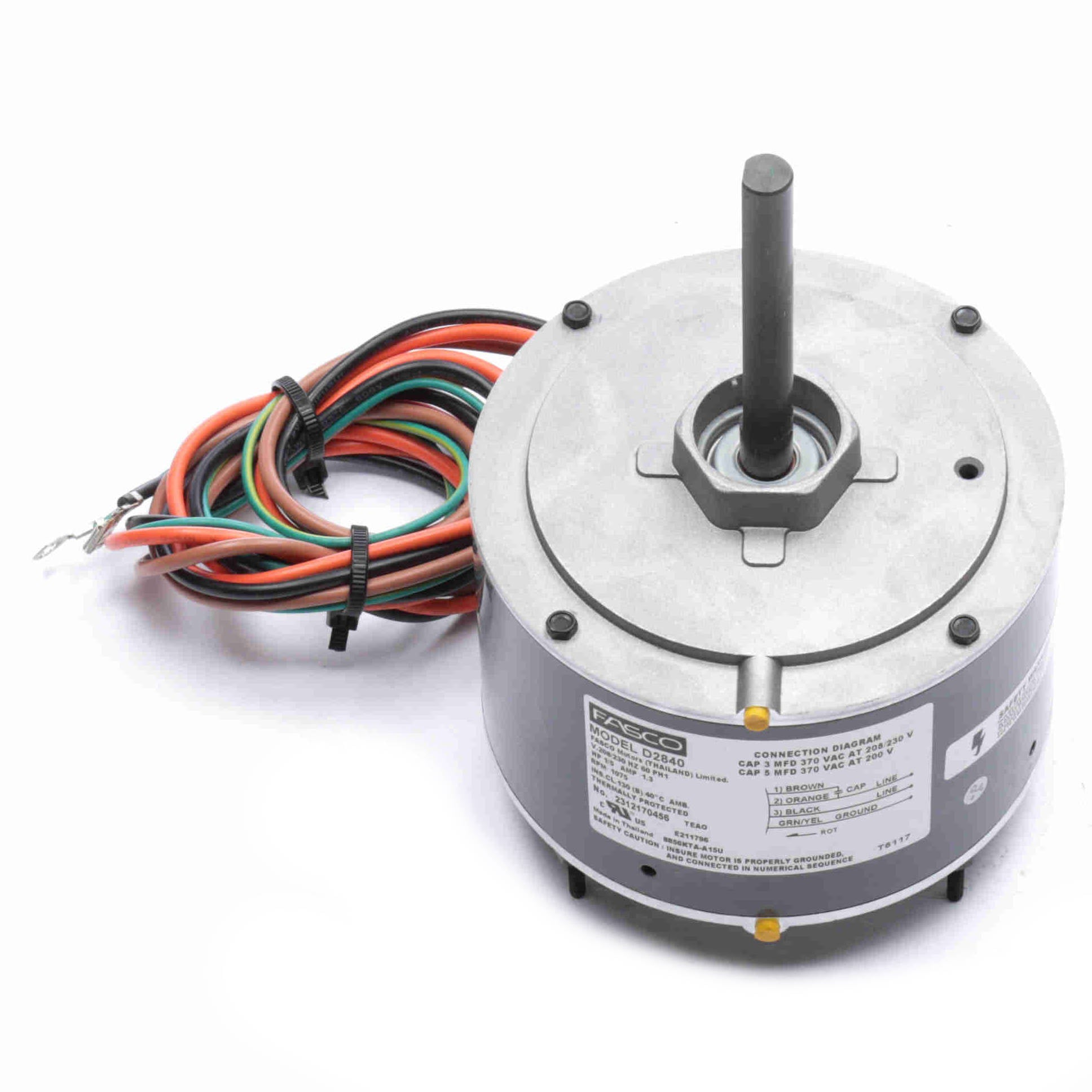 D2840 Fasco 1/5HP OEM Replacement Electric Motor, 1075RPM - 0