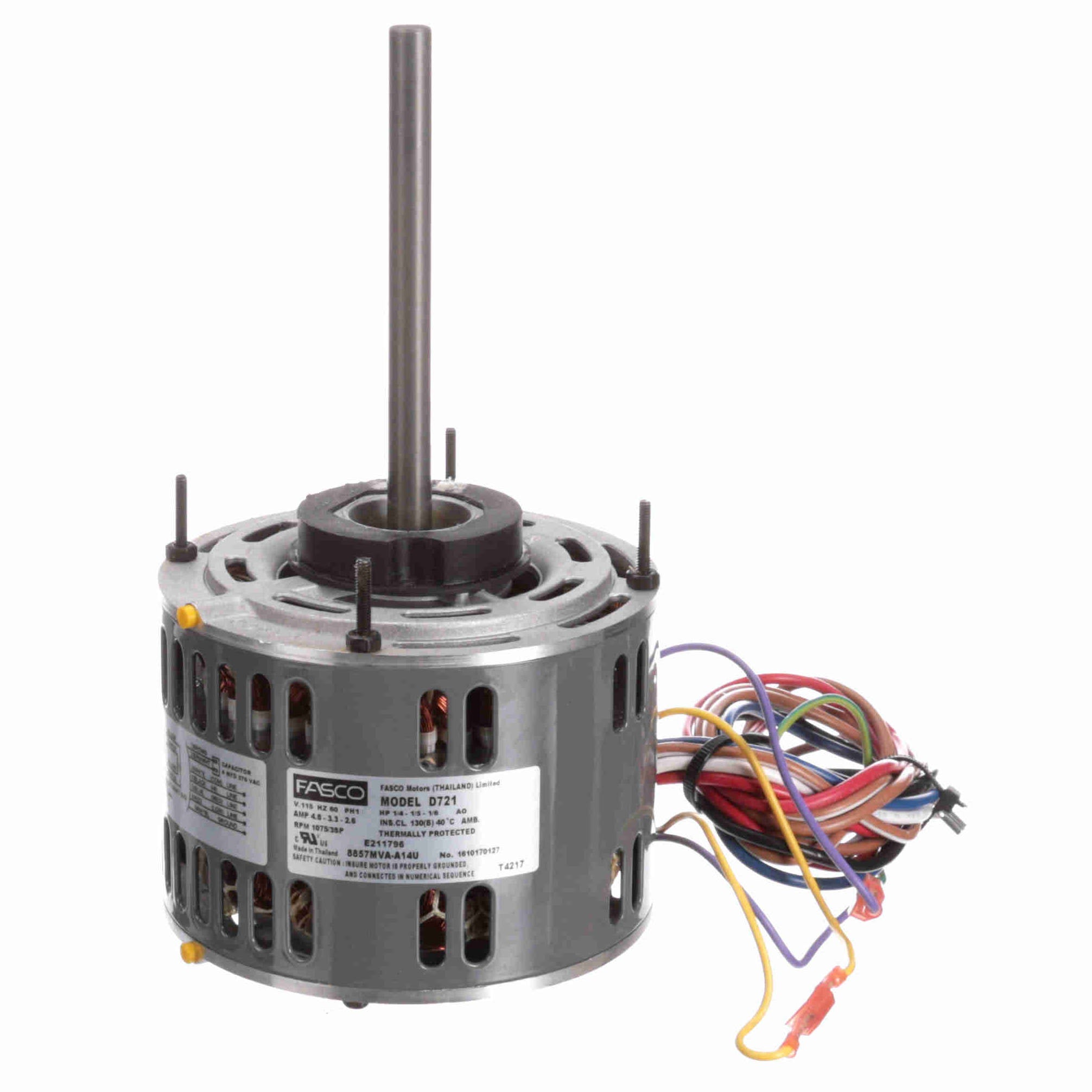 D721 Fasco 1/4 - 1/5 - 1/6HP Electric Motor, 5.6" Diameter, 1075 RPM