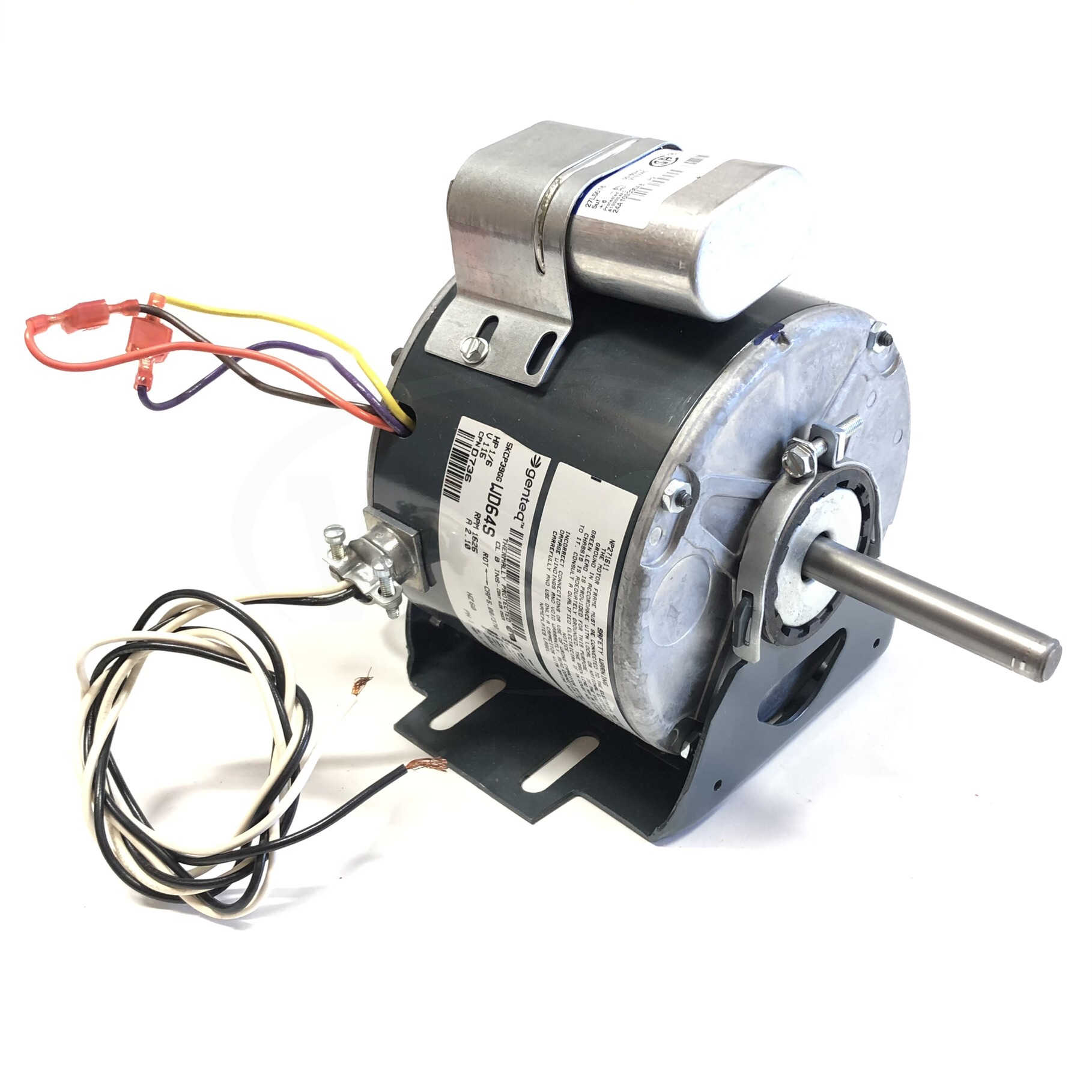 D736 Genteq 1/6 Hp, 115V, 1625 RPM, 1Ph, 60Hz, Motor