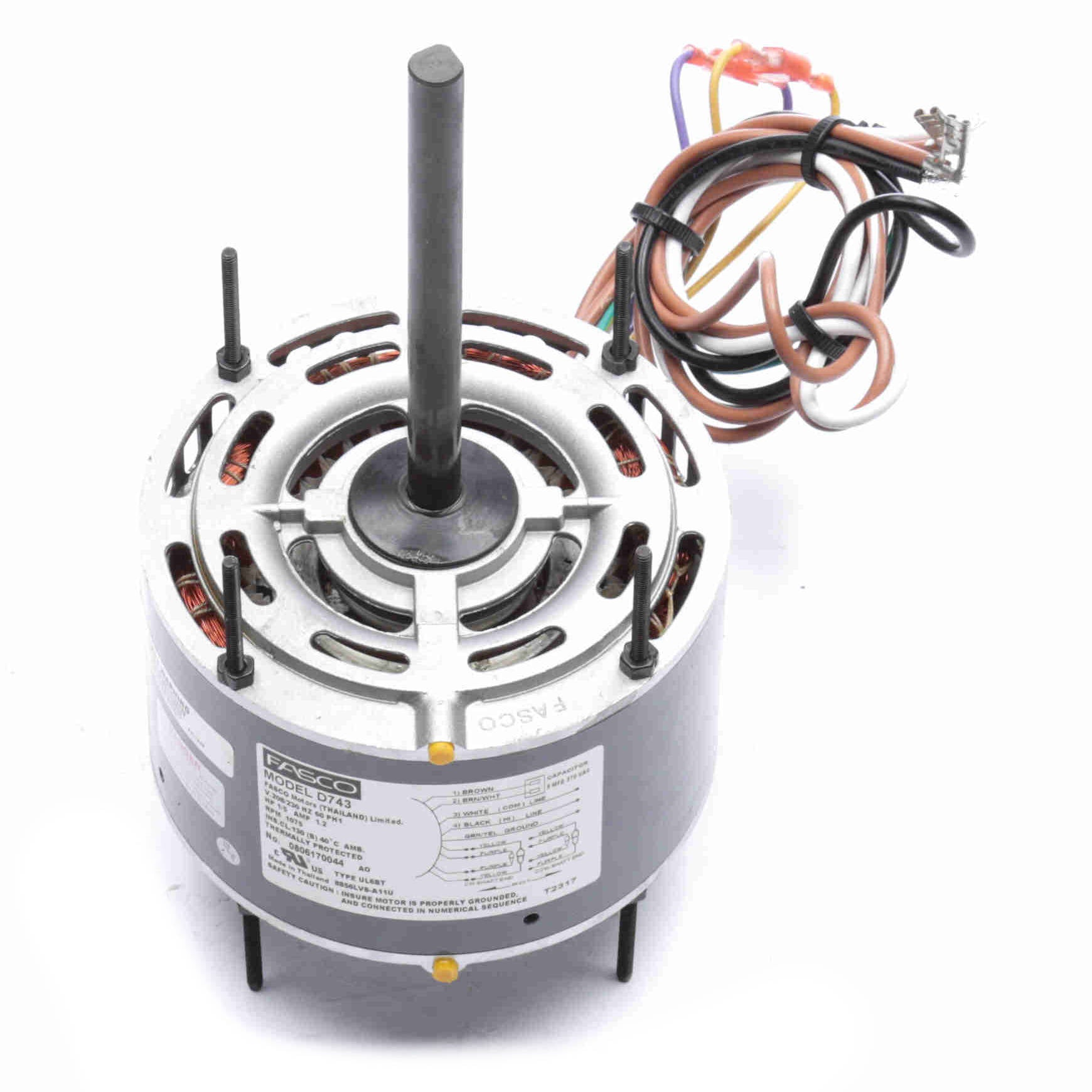 D743 Fasco 1/5HP Condenser Fan Electric Motor, 1075RPM - 0