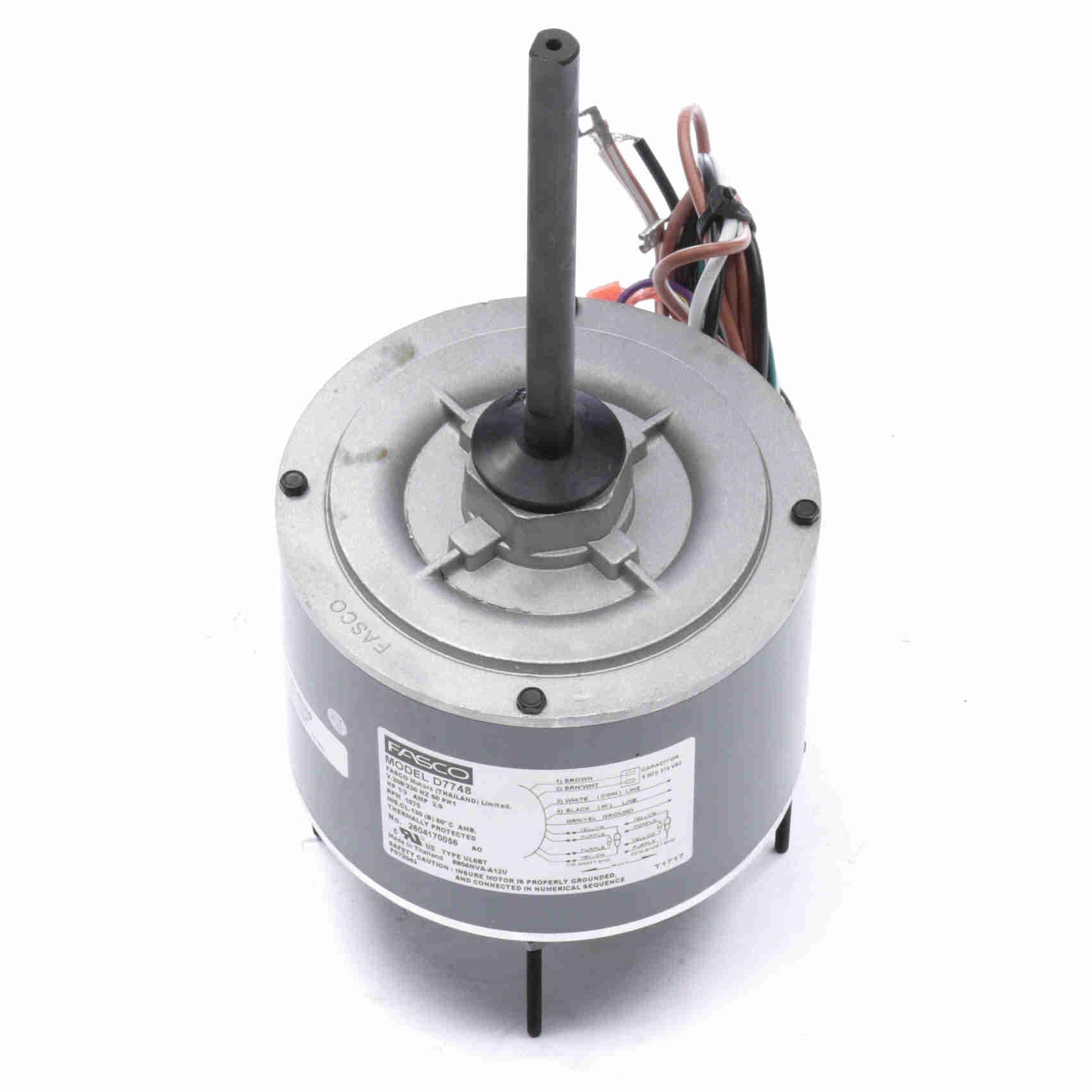 D7748 Fasco 1/3HP Condenser Fan Electric Motor, 5.6", 1075 RPM - 0
