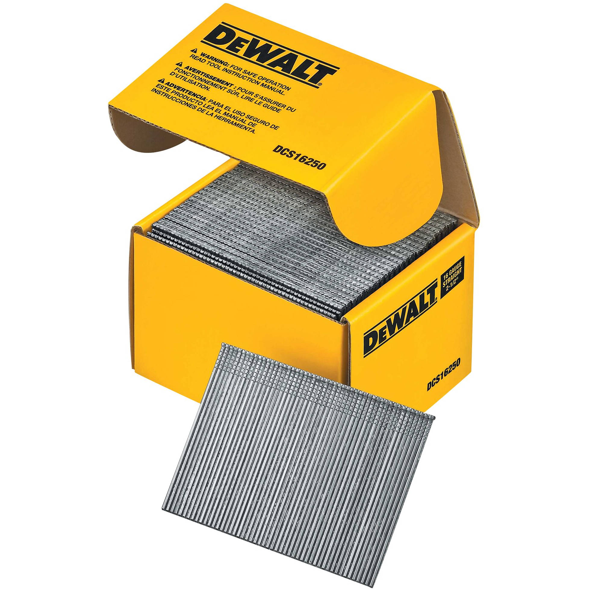DCS16250 DeWALT 16 Gauge Straight Finish Nails, 2-1/2"