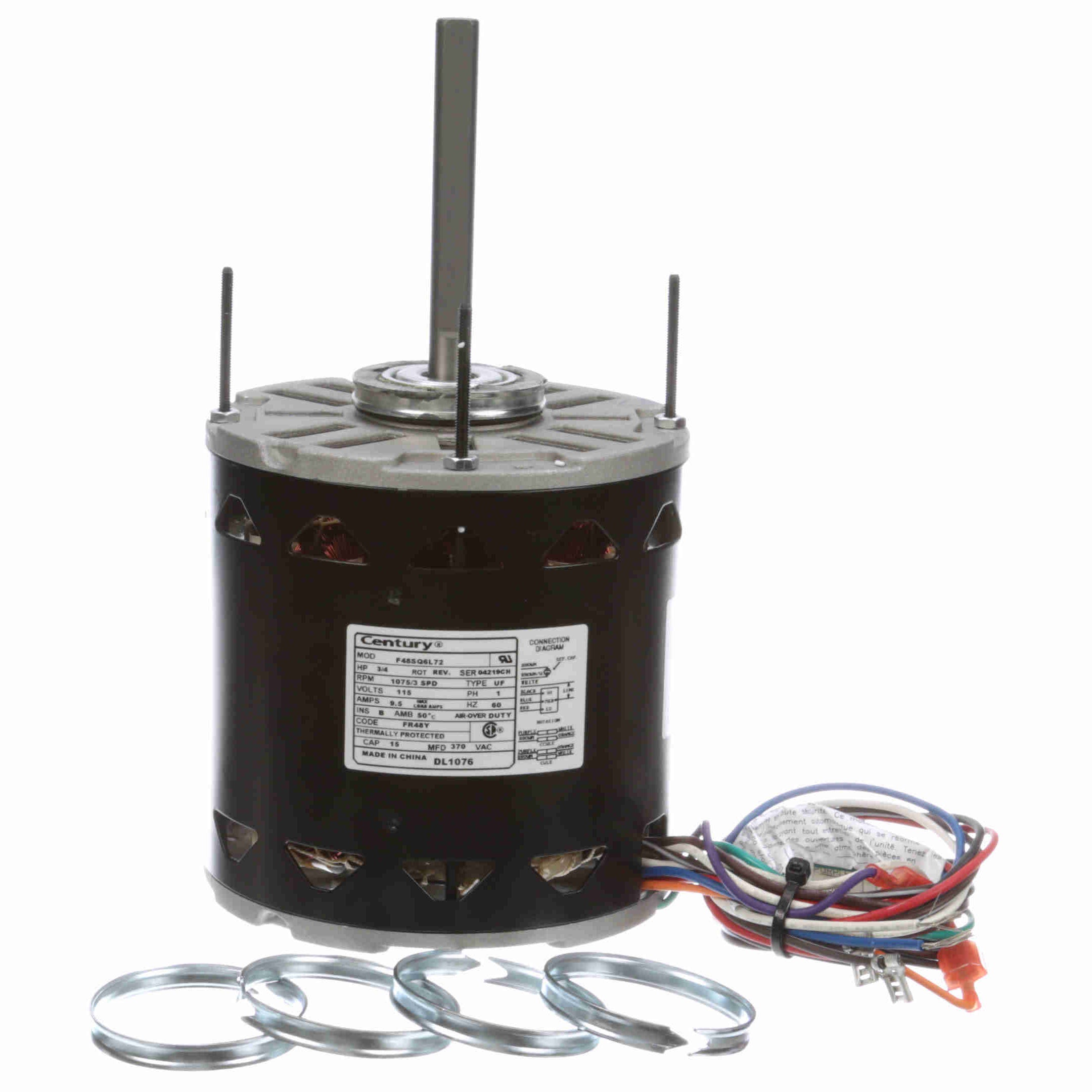 DL1076 Century 3/4HP Fan and Blower Electric Motor, 1075 RPM