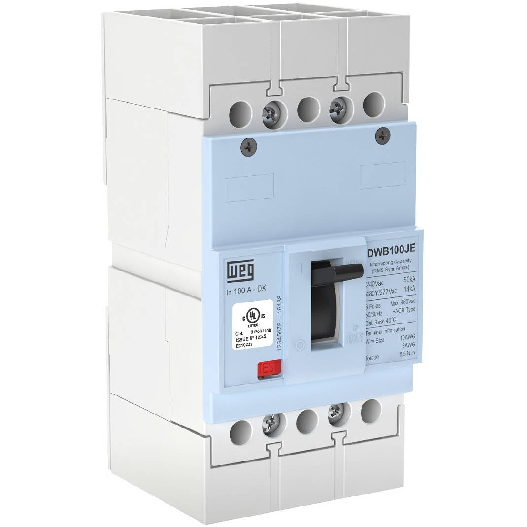 DWB100JE20-3DX WEG Molded Case Circuit Breaker, 20 Amp, 3 Pole