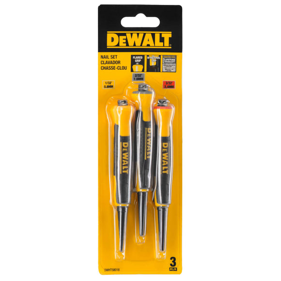 DWHT58018 DeWALT 1/32", 2/32", 3/32" Bi-Material Nail Punch Set