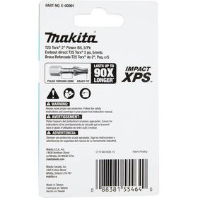 E-00991 Makita Impact XPS® T25 Torx 2" Power Bit, 5 Pack