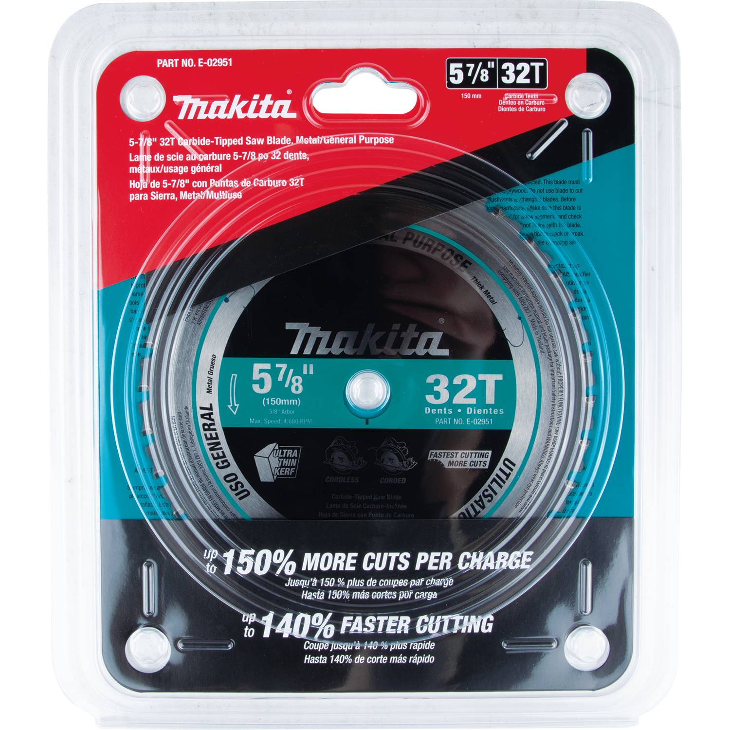E-02951 Makita 5-7/8" x 5/8" 32T Carbide-Tipped Saw Blade