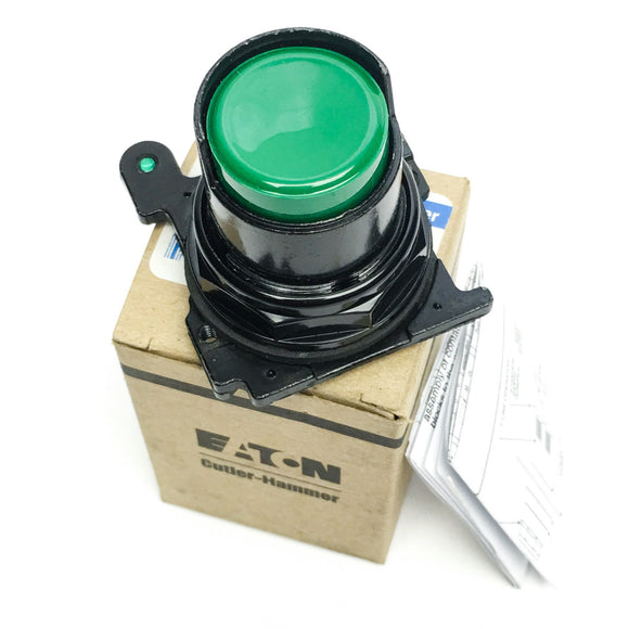 E34EHB3 Eaton Operator Button, Green, Half Shroud