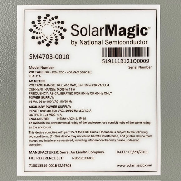 SM4703-0010 Solar Magic Control Panel