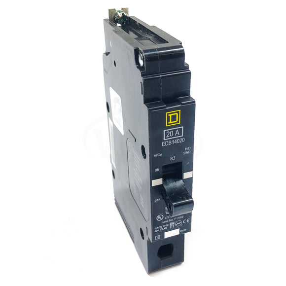 EDB14020 Square D Circuit Breaker, 1-Pole, 20 Amp
