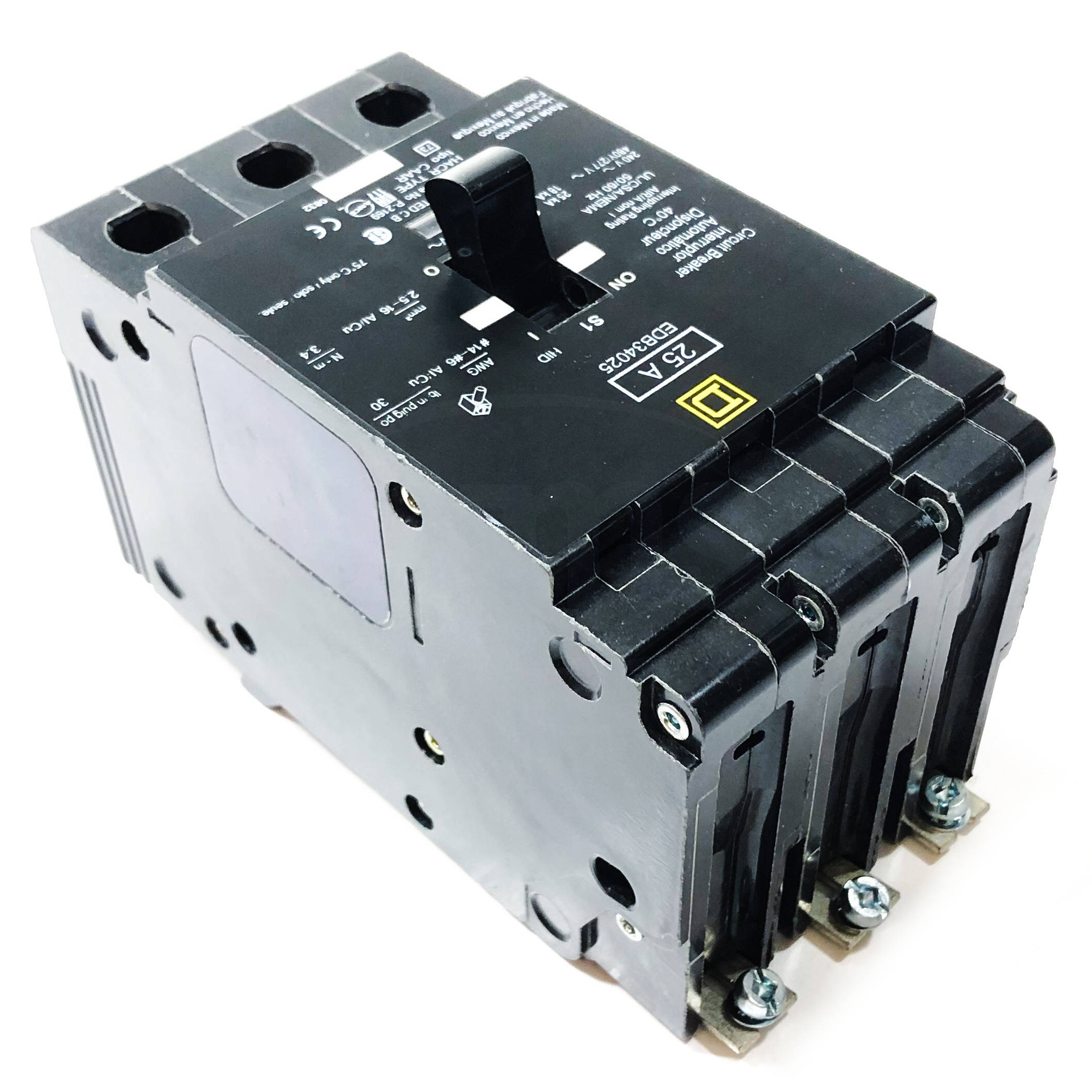 EDB34025 Square D Circuit Breaker, 25 Amp, 3-Pole - 0