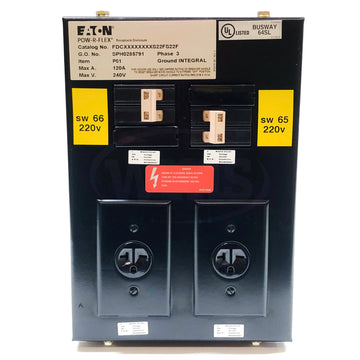 FDCXXXXXXXXS22FS22F Eaton Pow-R-Flex Plug-In Receptacle Enclosure, 2x20A @ 240V