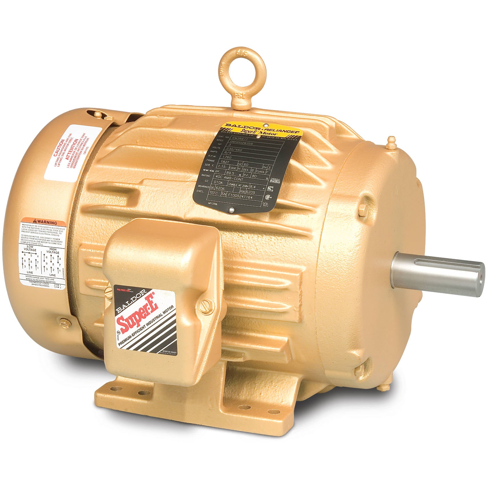 EM3581T Baldor 1HP Electric Motor, 1760RPM