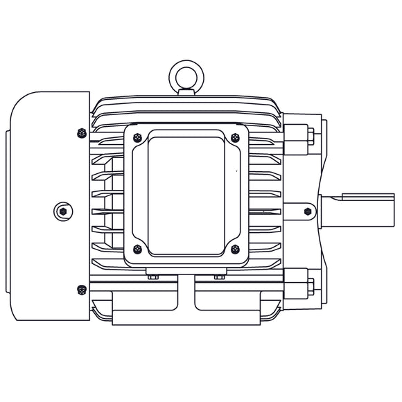 EP0036C Teco-Westinghouse 3HP Cast Iron Electric Motor, 1200RPM