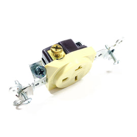 5451I Arrow Hart/Cooper Industries Single Receptale, 20A, 250V, 2P, 3W, Ivory