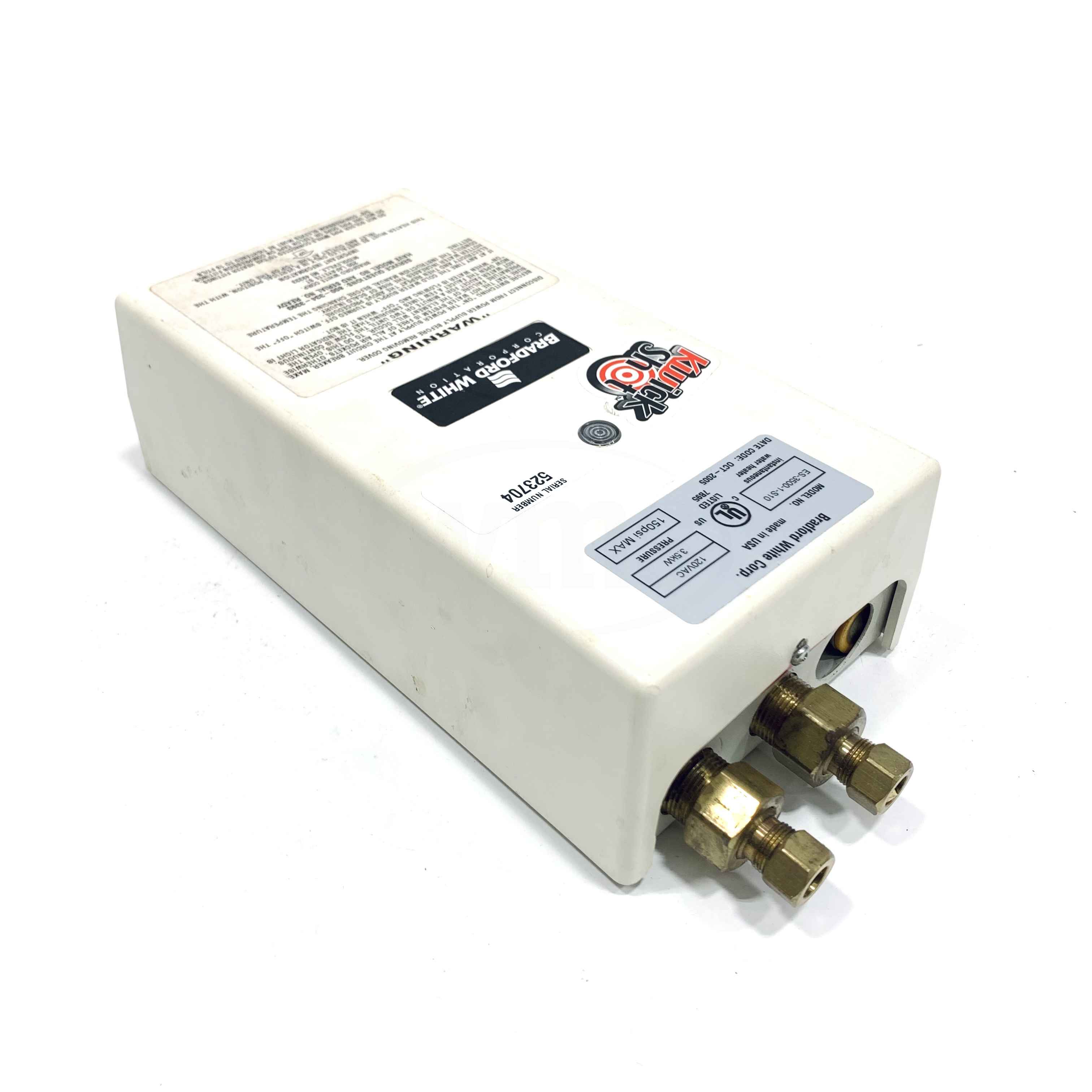ES-3500-1-S-10 Bradford White Tankless Water Heater, 3.5 kW, 120V - 0