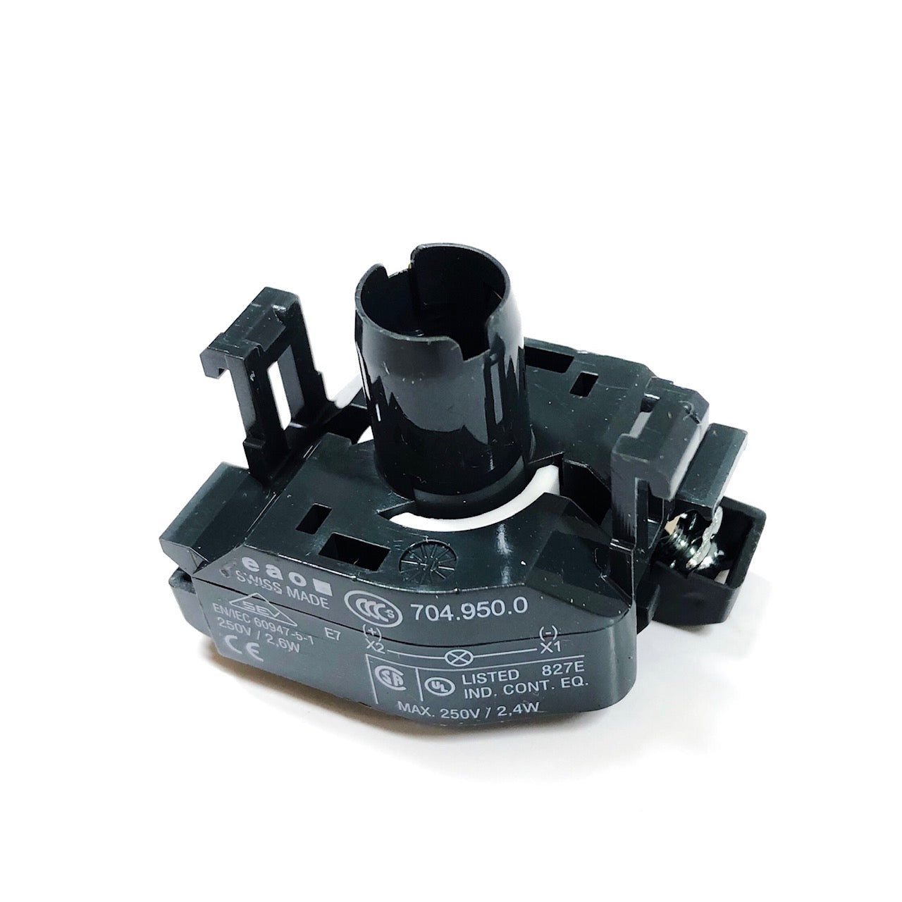 EUS-704.01-1896 EAO Switch Co. Blue Pushbutton Switch, Series 04 Assembly
