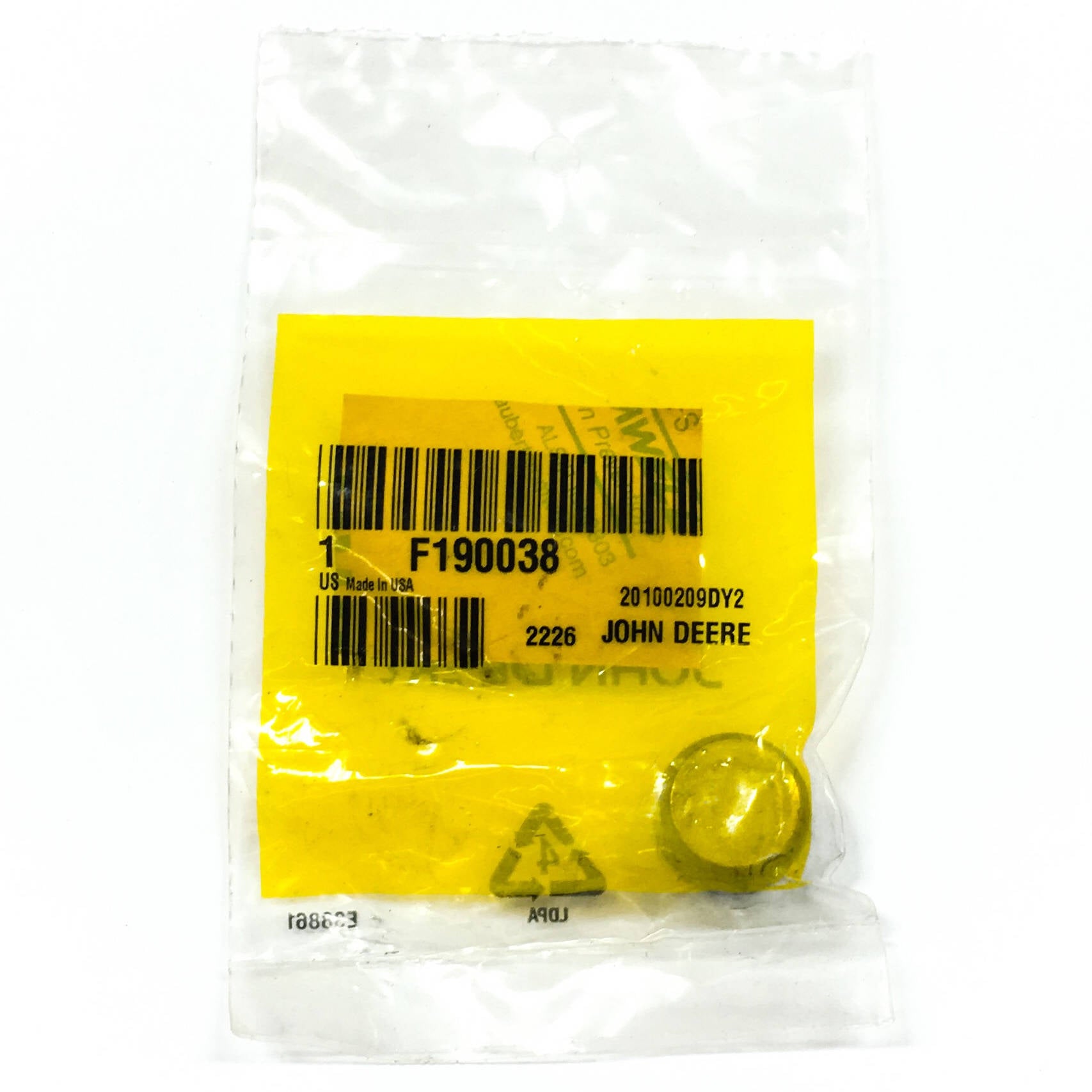 John Deere F190038 Pipe Plug - 0
