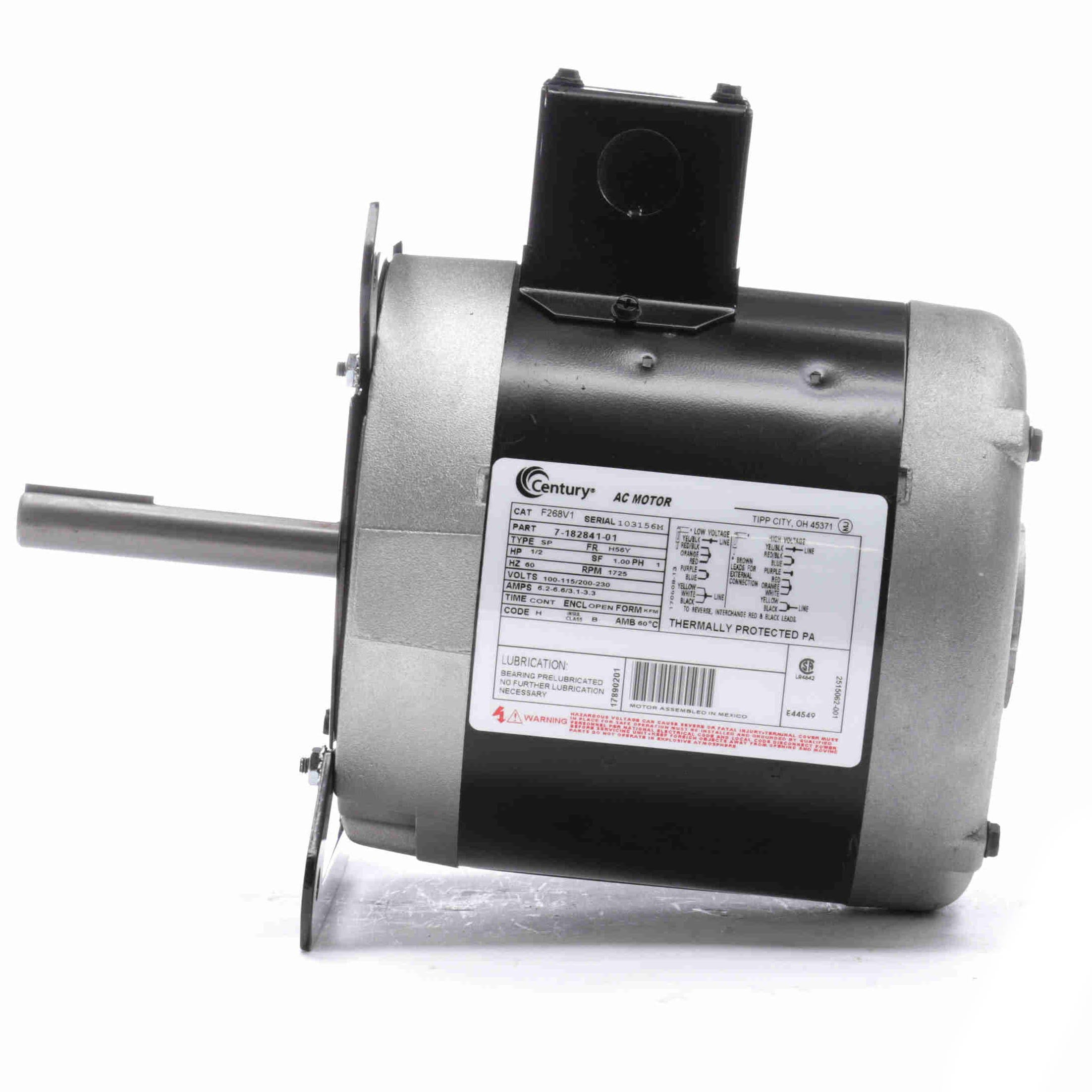 Century F268V1 Convection Oven Motor, 1/2HP 1725RP - 0
