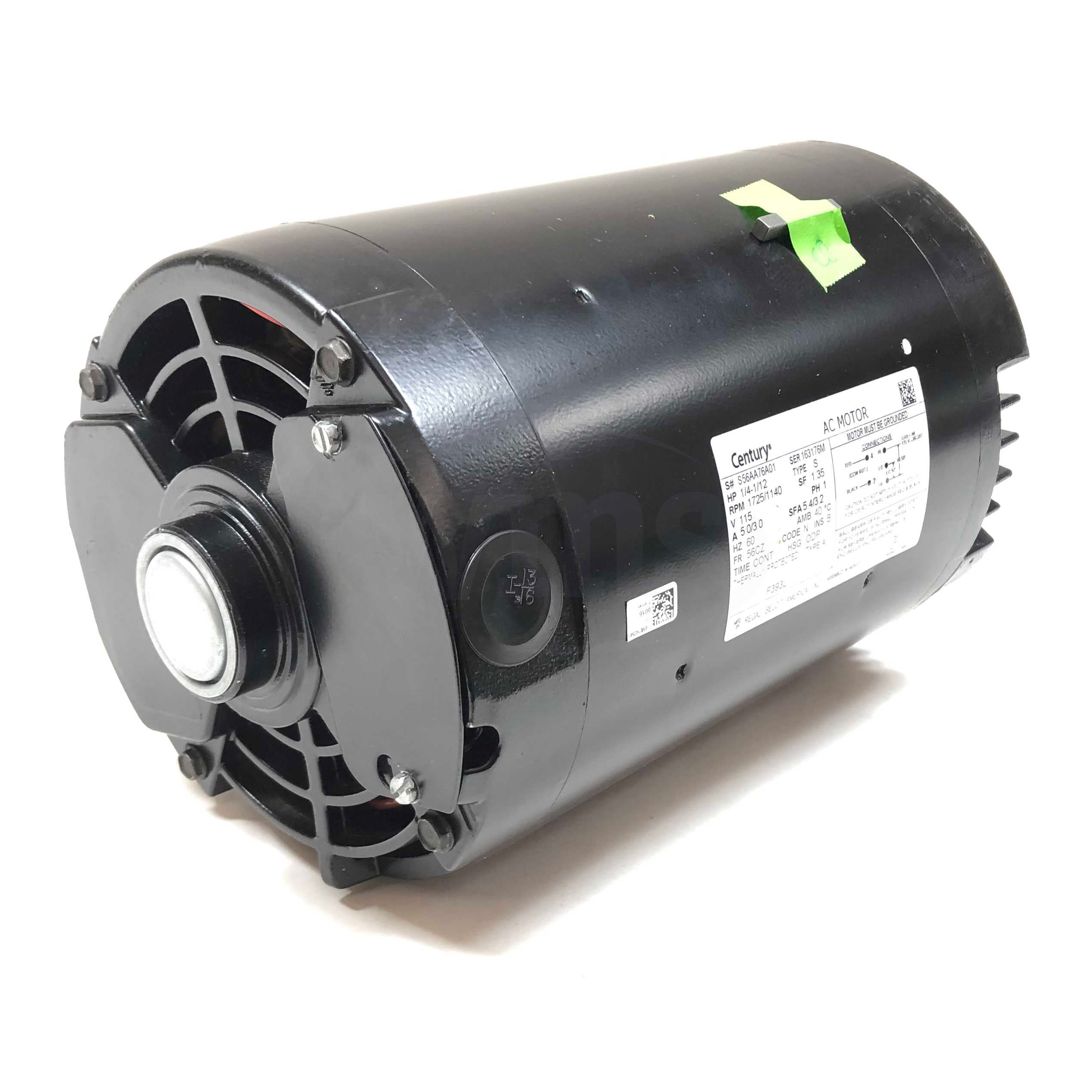F393L Century Motor HP 1/4-1/12, RPM 1725/1140,60Hz, 115V - 0