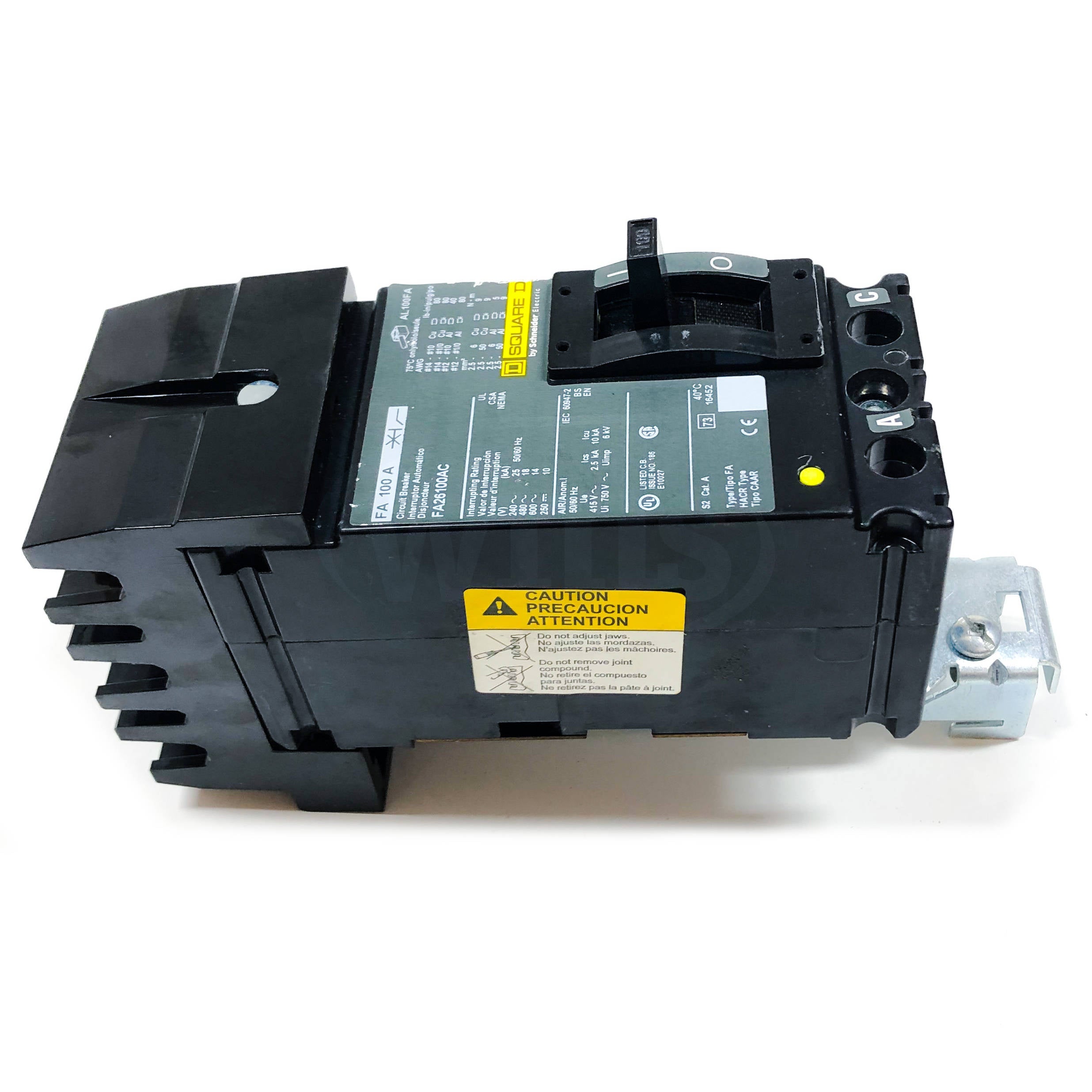 FA26100AC Square D Molded Case Circuit Breaker, 2 Pole, 600VAC 100 Amps