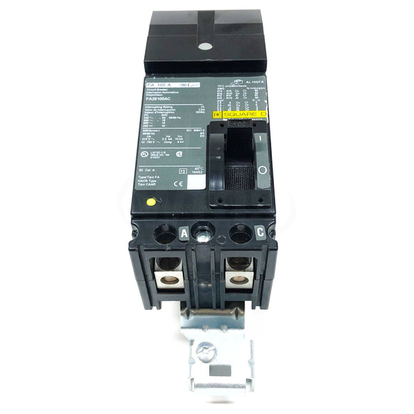 FA26100AC Square D Molded Case Circuit Breaker, 2 Pole, 600VAC 100 Amps