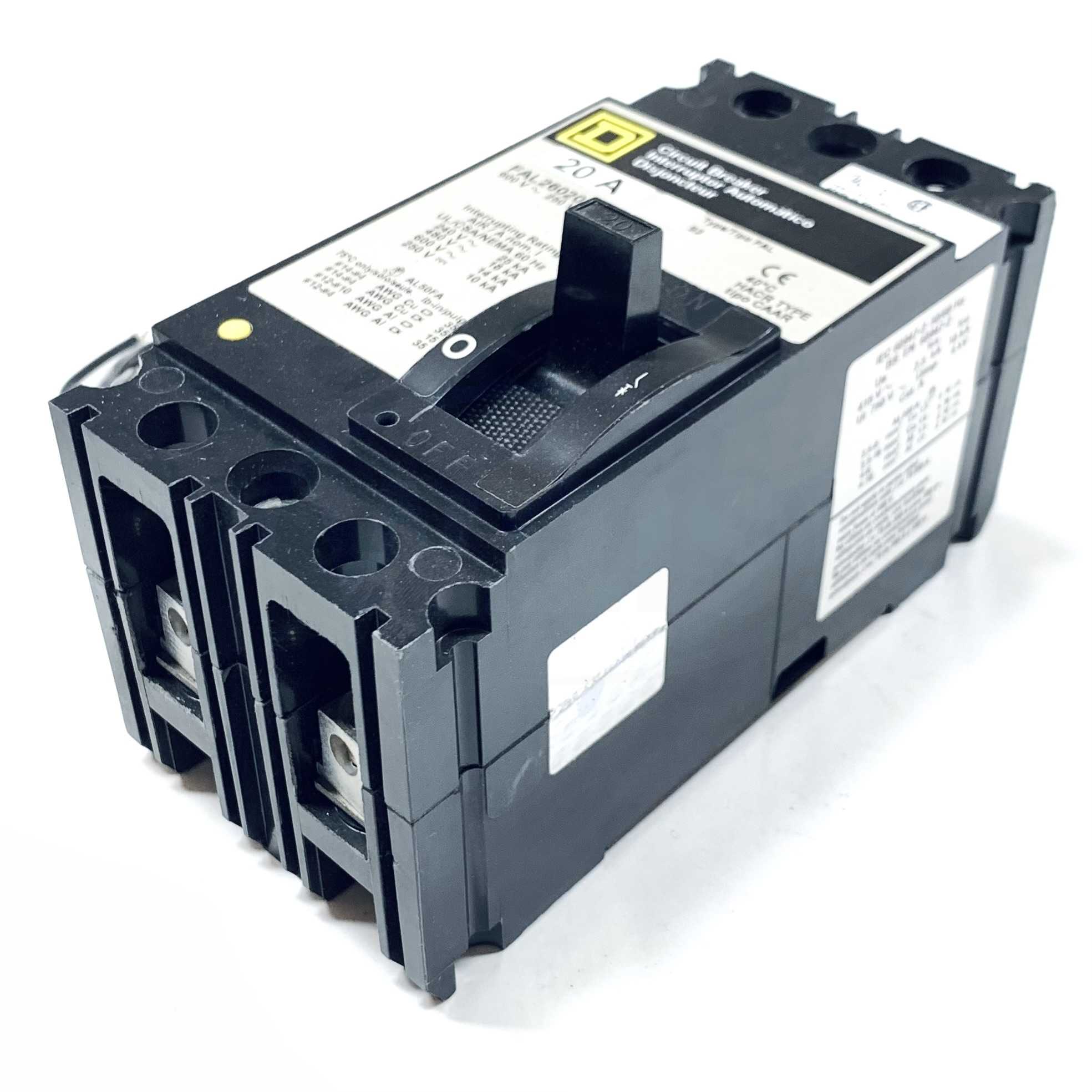 FAL260201021 Square D 2-Pole Circuit Breaker, 20A, 600~250V, 50/60Hz