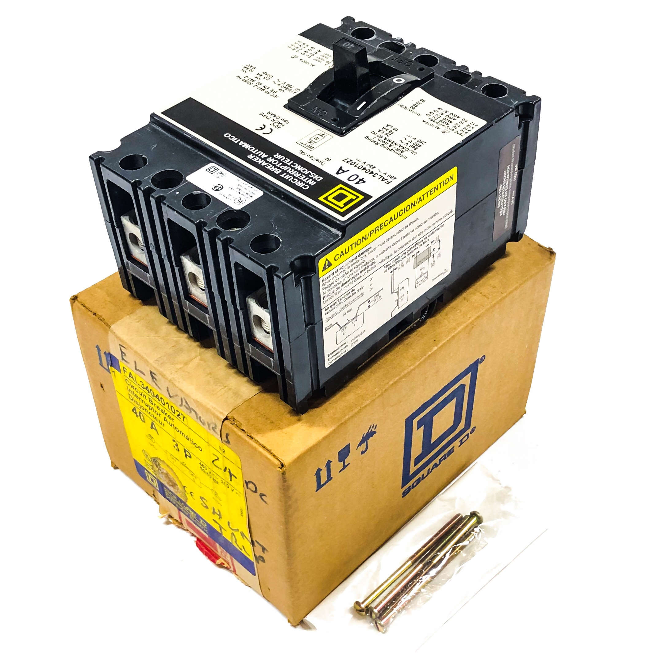 FAL340401027 Square D Molded Case Circuit Breaker, 3-Pole, 40 Amp