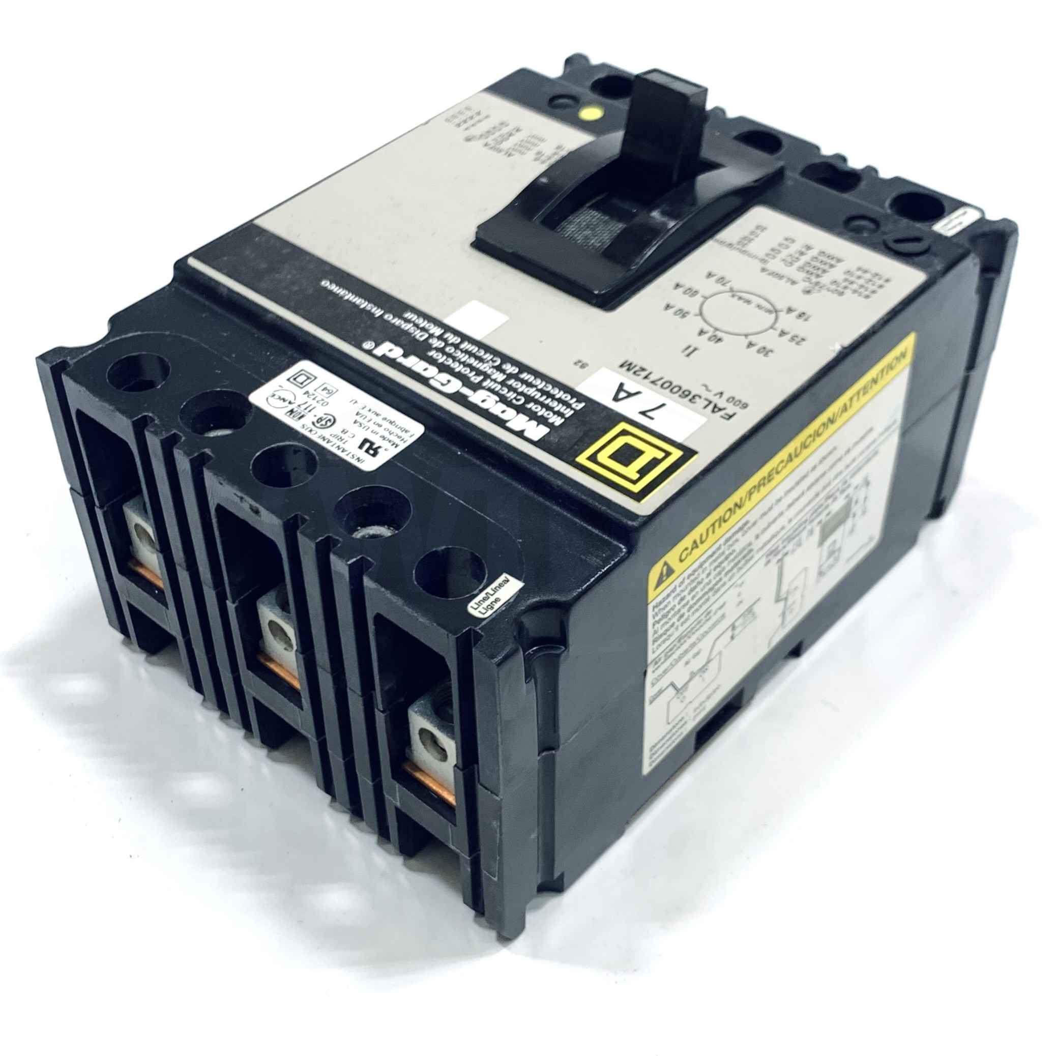 FAL3600712M Square D Circuit Breaker, 3-Pole, 7Amp, 600V