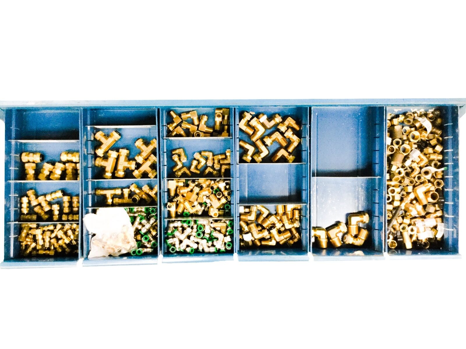 Bin of Fastenal & Parker Air Fittings, Valued over $4000.00