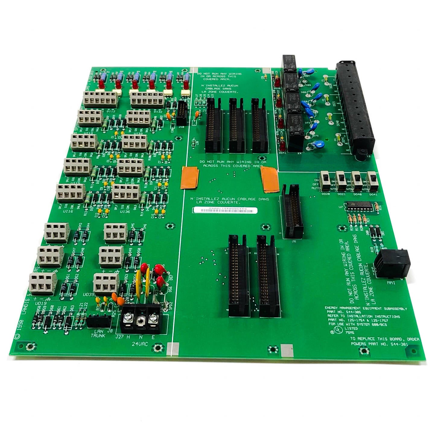 544-381 Landis & Gyr Powers Unitary Controller Backplane Circuit Board ...
