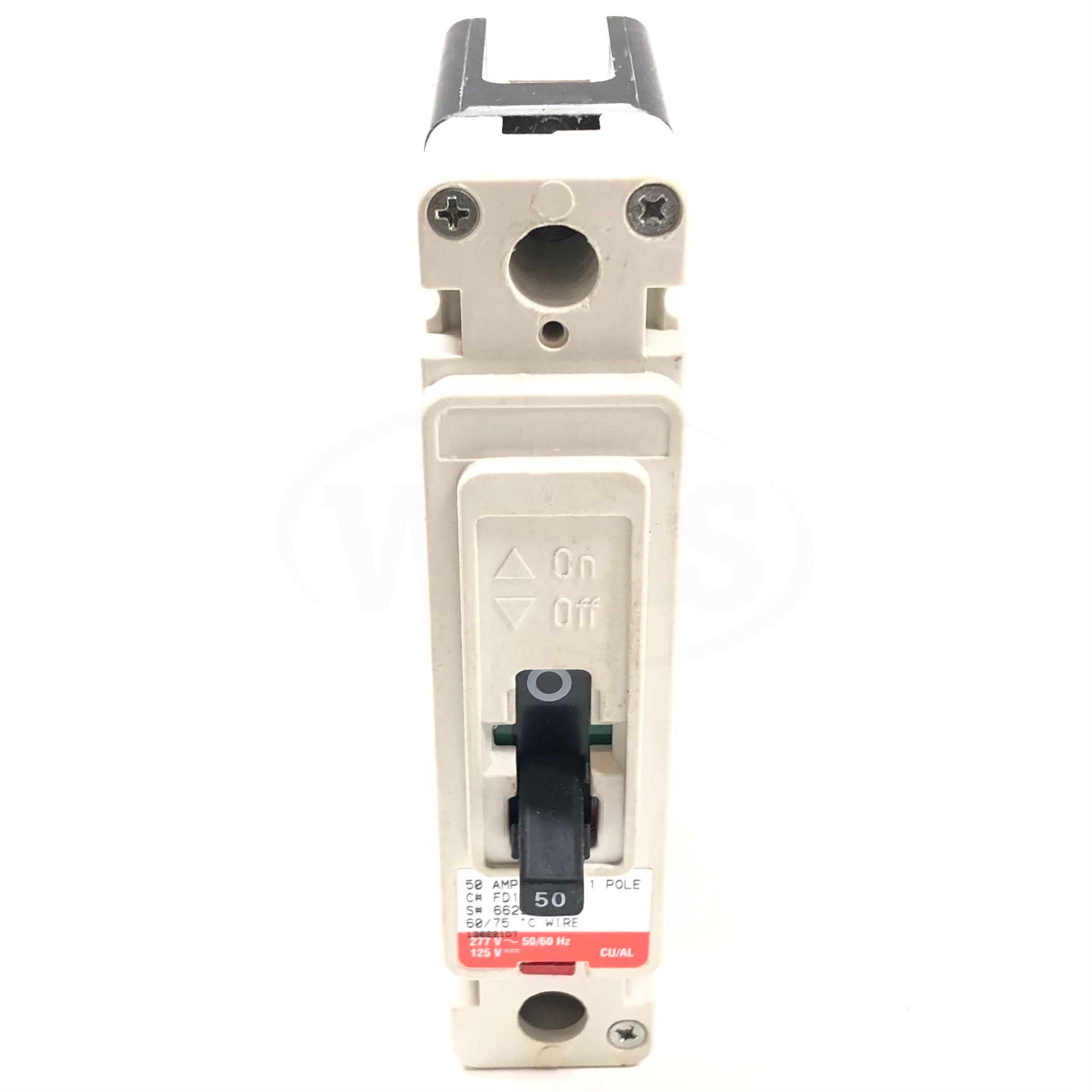 FD1050 Eaton Industrial Circuit Breaker, 50 Amps, 277VAC1-Pole, 40°C,