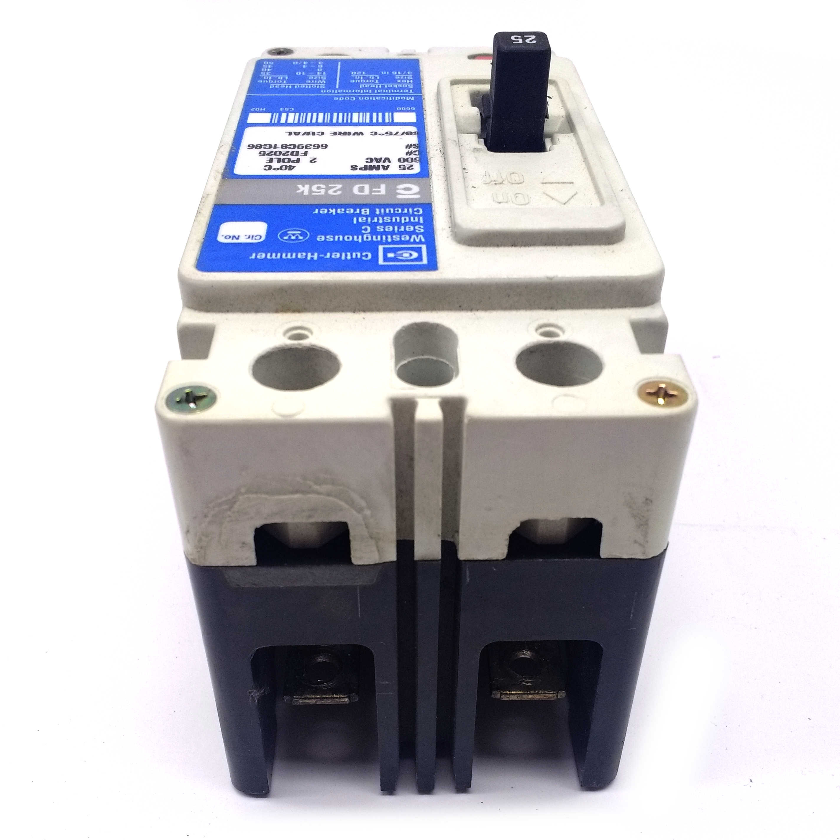 FD2025 Cuttler-Hammer Circuit Breaker, 2-Pole 25 Amp