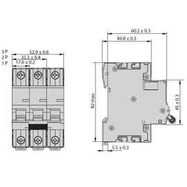 UMBW-1B1-63 WEG Miniature Circuit Breaker, 63 Amp, 1 Pole