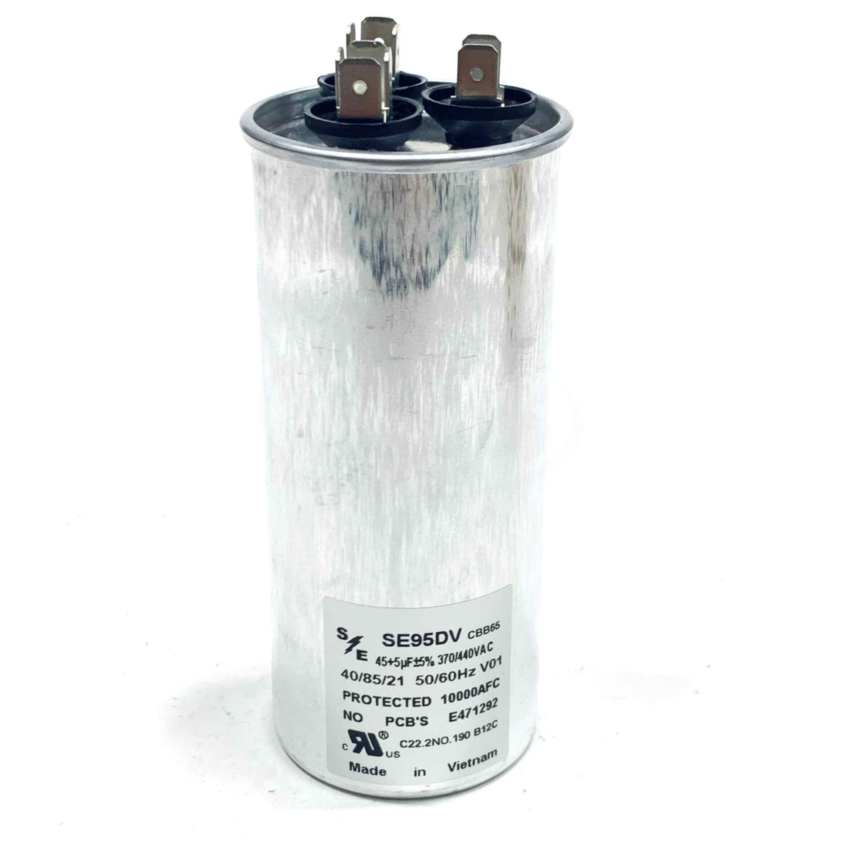 SE95DV Smart Electric Run Capacitor, Round, 45+5x370/440 Volt | Witmer ...