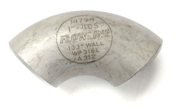 Flowline 14794 316 Stainless Steel 90° Elbow 1" Schedule S/40S