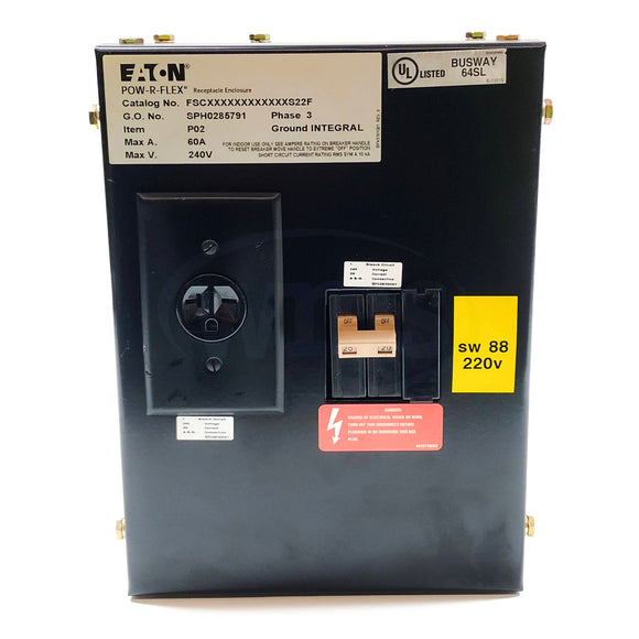 FSCXXXXXXXXXXXXS22F Eaton Pow-R-Flex Plug-In Receptacle Enclosure, 20 A @ 240VAC