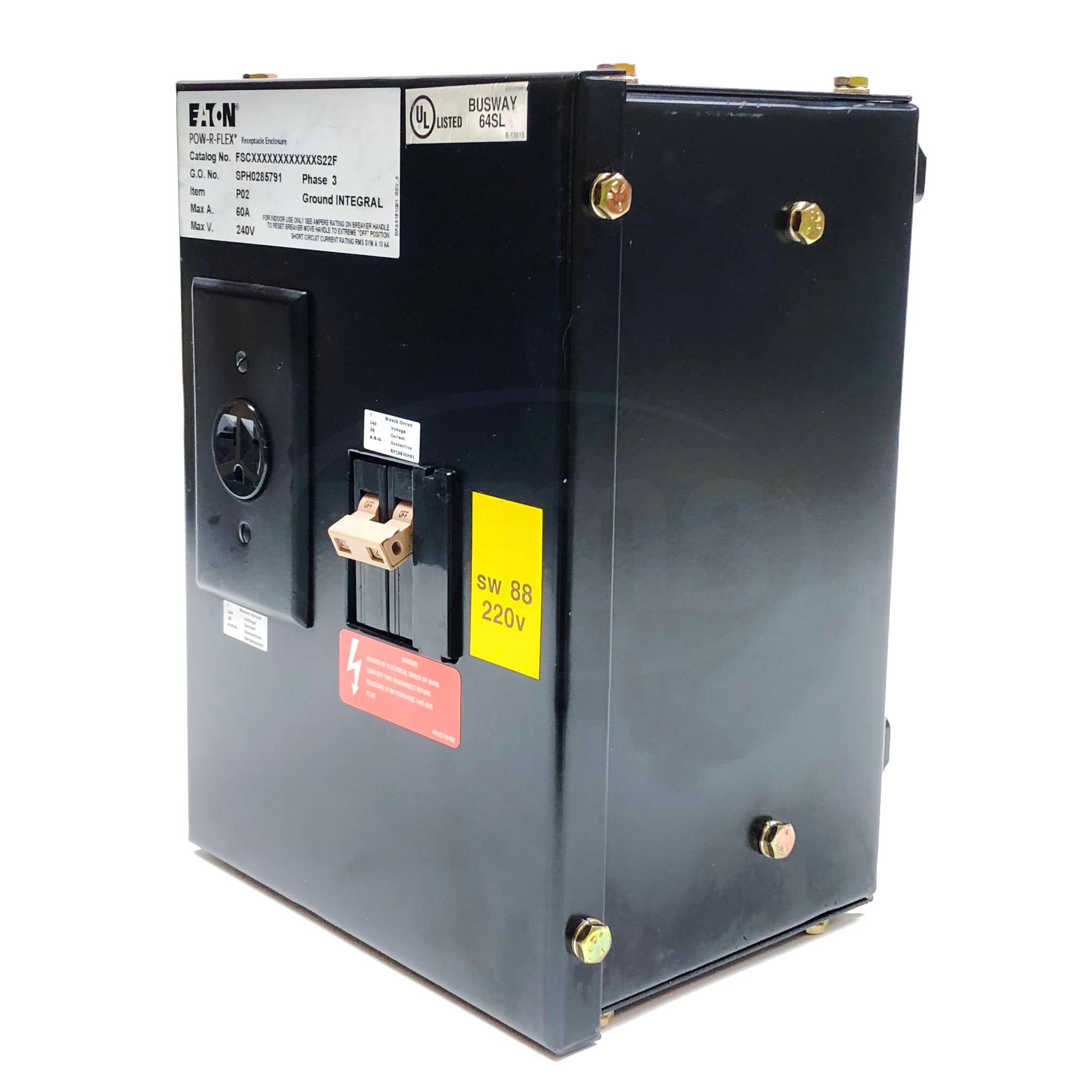 FSCXXXXXXXXXXXXS22F Eaton Pow-R-Flex Plug-In Receptacle Enclosure, 20 A @ 240VAC - 0