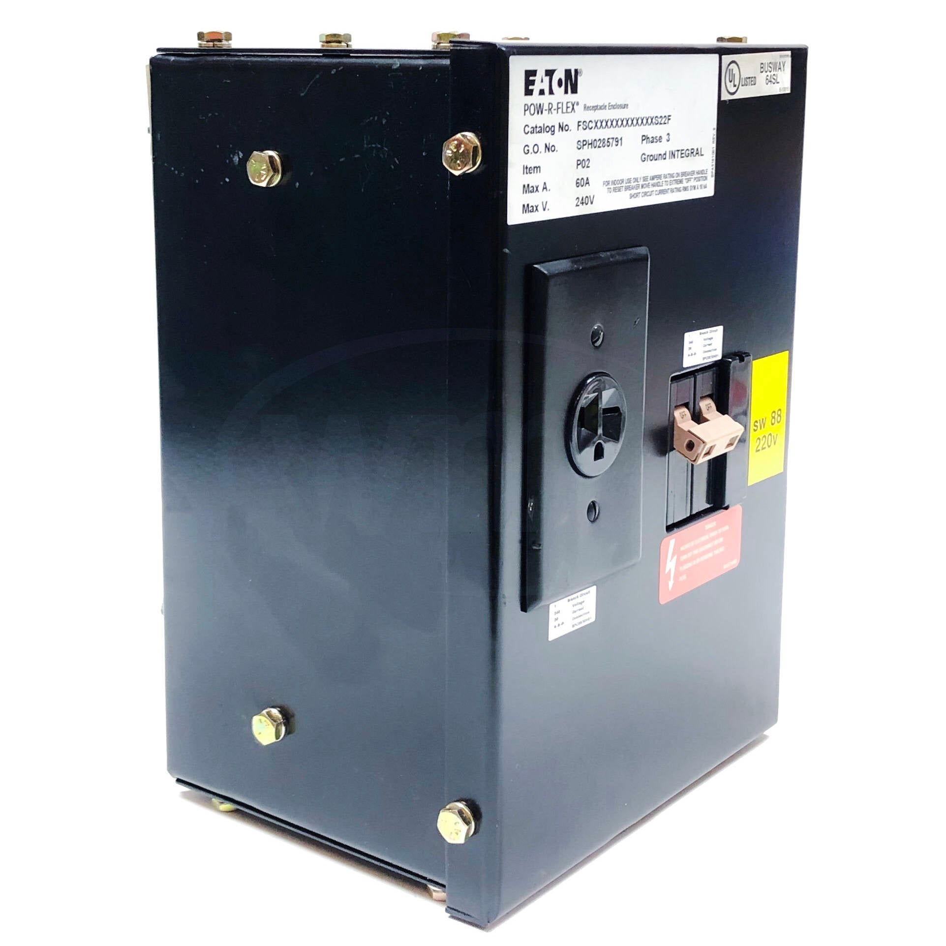 FSCXXXXXXXXXXXXS22F Eaton Pow-R-Flex Plug-In Receptacle Enclosure, 20 A @ 240VAC