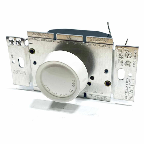 FSQ-2F-WH Lutron Fandial Quiet 3-Speed Fan Control, Single Pole