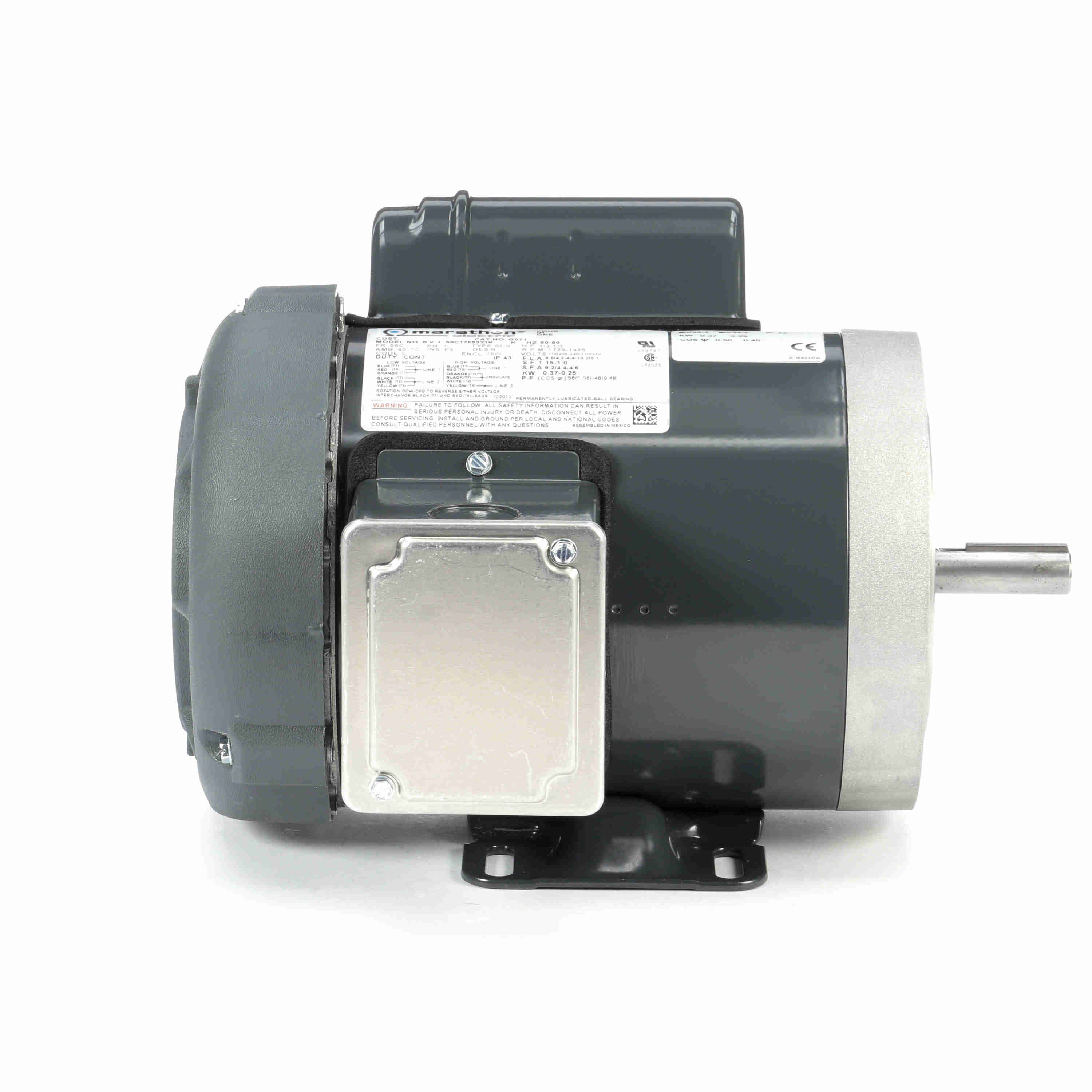 G571 Marathon 1/2HP General Purpose Electric Motor, 1800RPM - 0