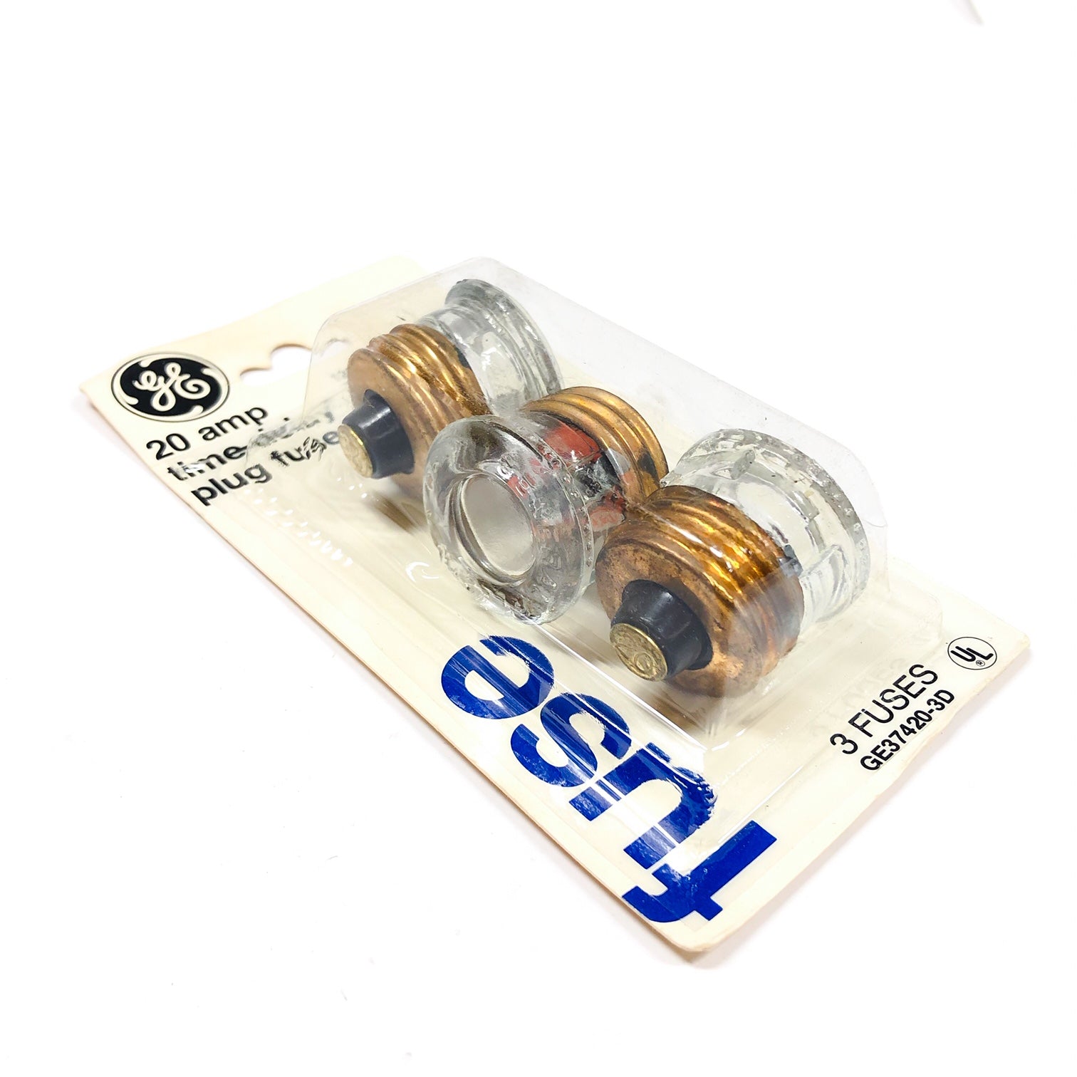 GE37420-3D General Electric 20 A Time Delay Plug Fuses, 125VAC, 3 Fuses