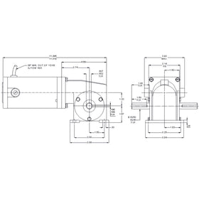 GH3302 WEG 1/8HP Right Angle Gearmotor, 63RPM - 0