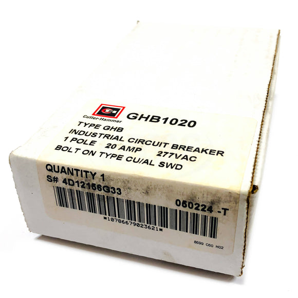 GHB1020 Cutler-Hammer 20 Amp Circuit Breaker, 1-Pole