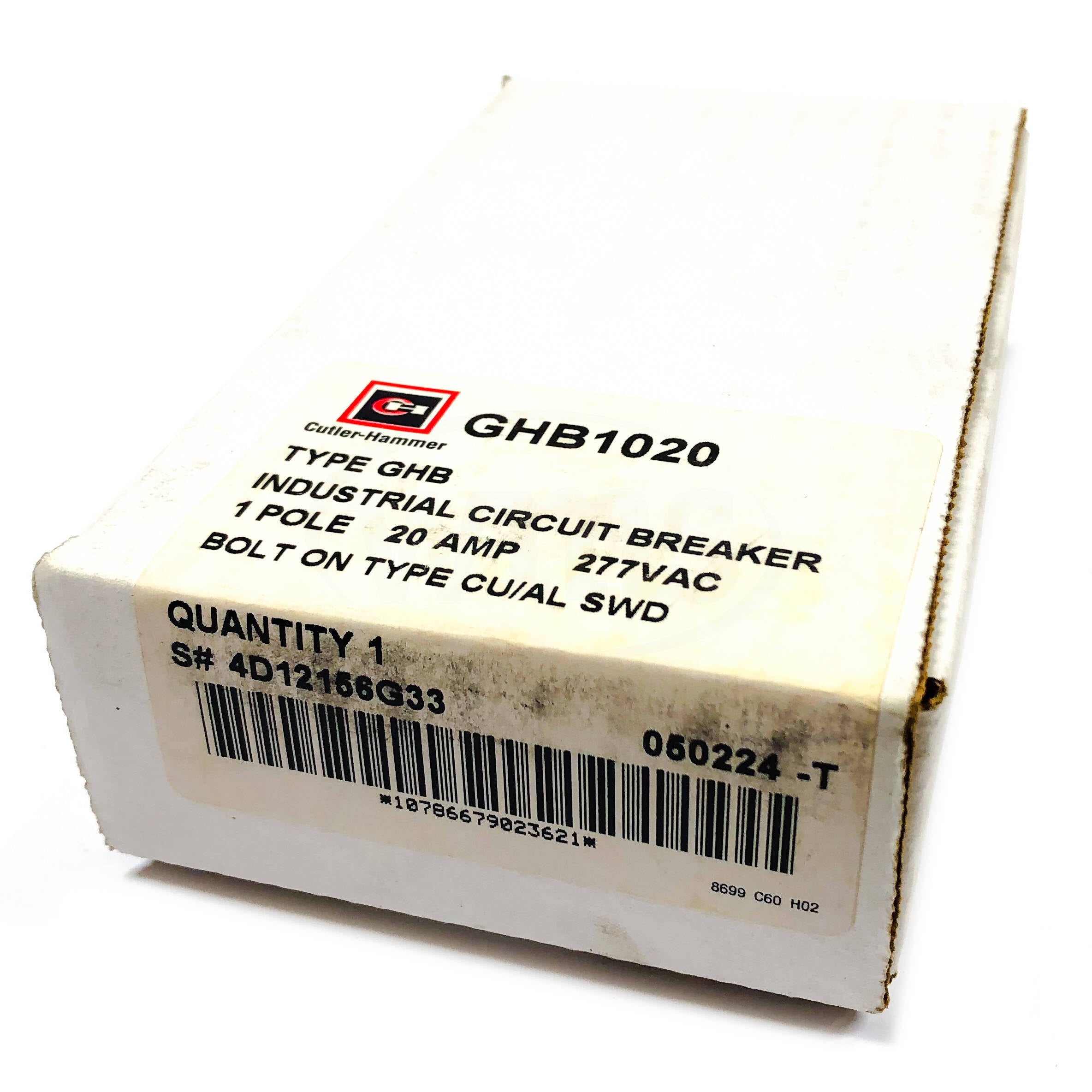 GHB1020 Cutler-Hammer 20 Amp Circuit Breaker, 1-Pole - 0