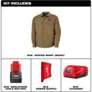 M103K-21L Milwaukee M12 Heated Shirt Jacket Kit, Khaki, Large