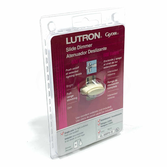 GL-600PH-IV Lutron Glyder Slide Dimmer Light Switch, (Ivory)