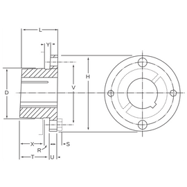 H25MM "H" Style Bushing, 25MM Bore