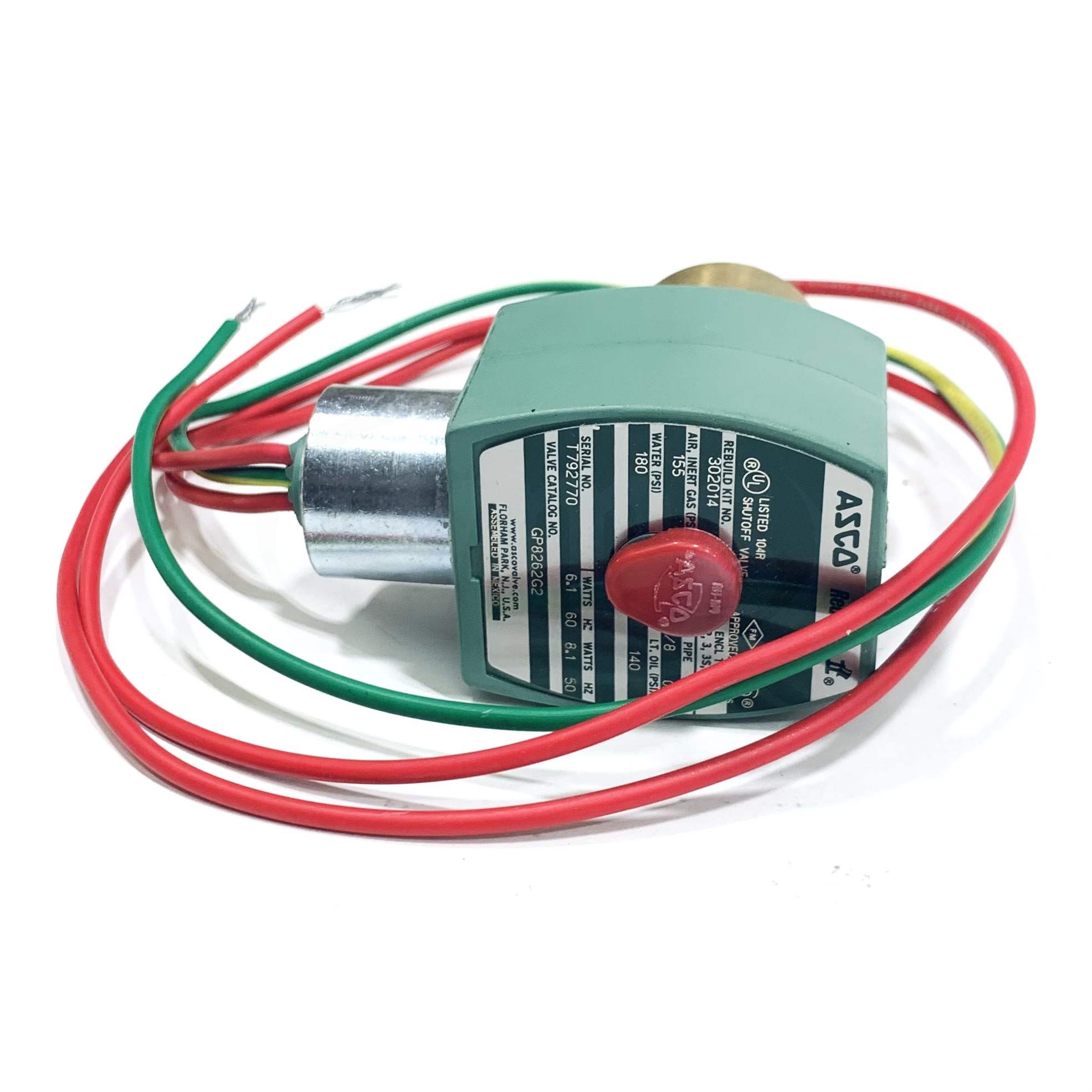 GP8262G2-120 Asco Red-Hat Solenoid Valve 1/8" Port,110-120 V, 50/60Hz